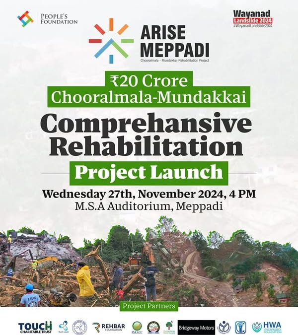 HWA Charitable Foundation is an official partner of the People’s Foundation’s Comprehensive Rehabilitation Project for Chooralmala-Mundakkai