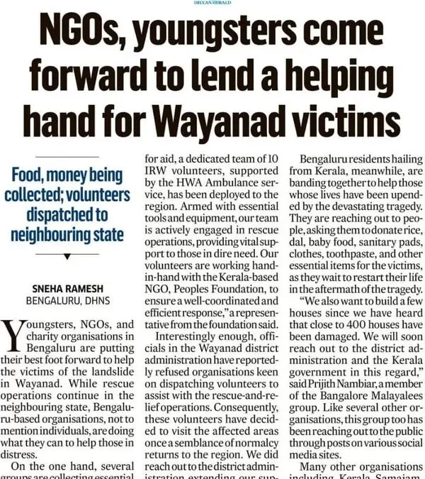 Deccan Herald published an article in today’s news
