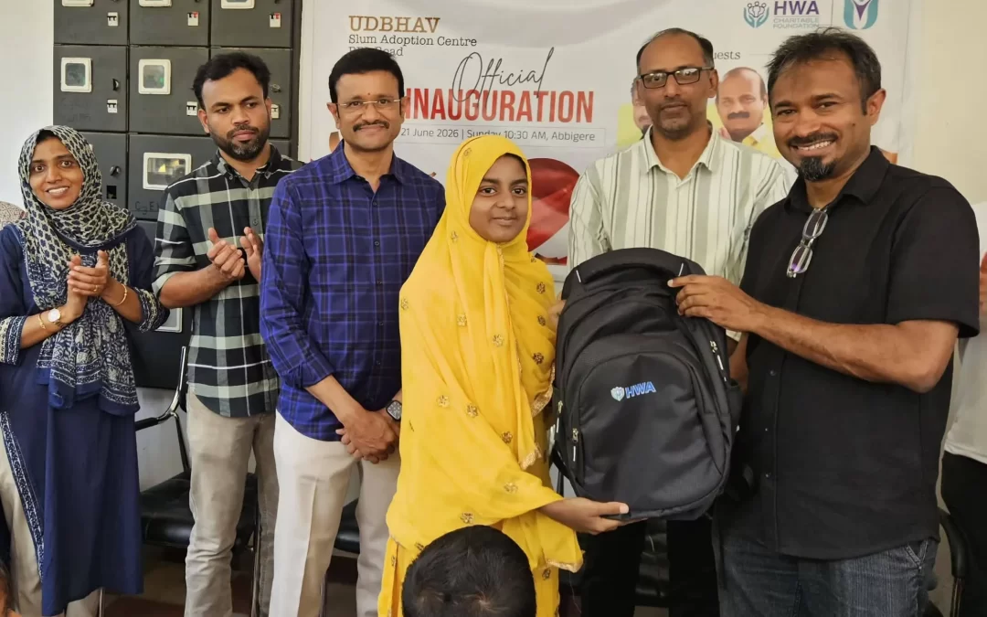 UDBHAV Slum Adoption Centre – BEL Road, official inauguration & School Kit distribution program