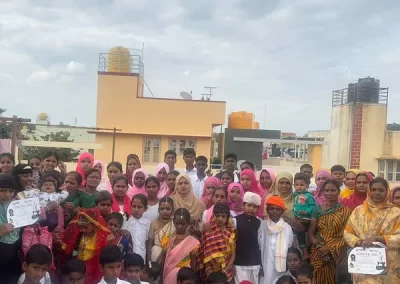 children, volunteers and community members