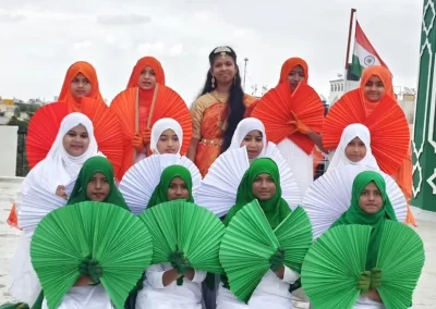 children, volunteers and community members